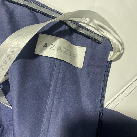 Azazie Purple Strapless Arabella With Front Slit Chiffon Bridesmaid Dress 0/2 - Picture 11 of 16